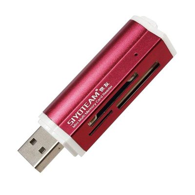 Lecteur de carte mémoire USB tout-en-un - Rouge