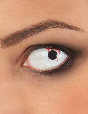 Lentilles de contact sans correction fantaisie oeil blessé fond blanc 3 mois adulte Halloween