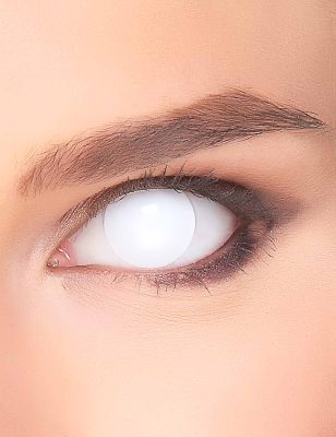 Lentilles de contact sans correction fantaisie œil blanc opaque 3 mois adulte