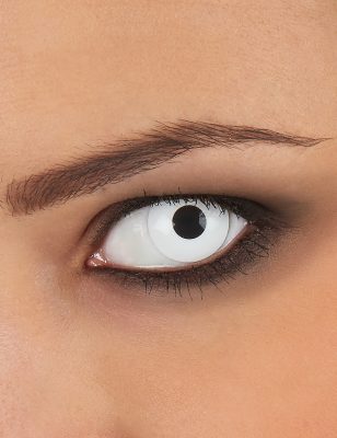 Lentilles de contact sans correction fantaisie oeil blanc 1 an adulte