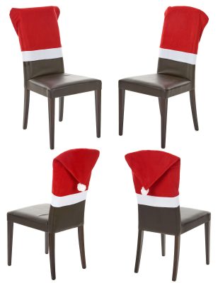 4 Housses de chaise rouge Noël