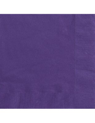 50 Serviettes en papier violettes 33 x 33 cm