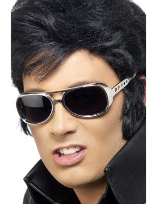Lunette Elvis argentées adulte