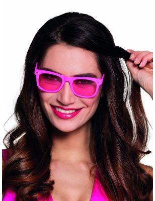 Lunettes rose fluo 80's adulte