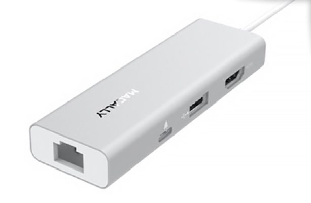 Macally UC Dock - Hub USB-C vers Ethernet / HDMI / USB-A / USB-C - 4K - Argent