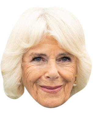 Masque en carton reine consort Camilla
