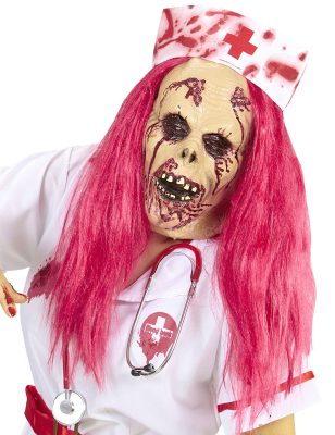 Masque intégral infirmière zombie