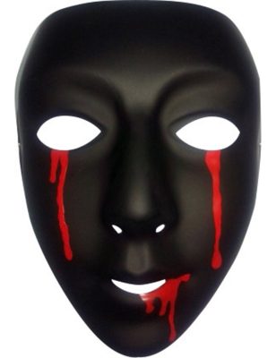 Masque noir avec larmes de sang femme Halloween