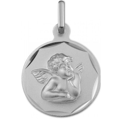 Médaille Argyor 1B300454 - Médaille Or Blanc H - 1.5 cm