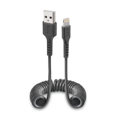 SBS Spiral - Câble USB-A vers Apple Lightning MFI 1 mètre - Noir