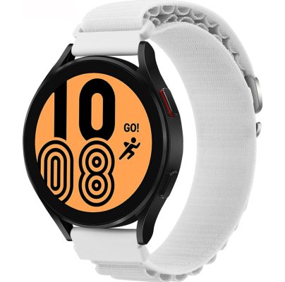 Mobigear Alpine - Bracelet Samsung Galaxy Watch (46mm) en Nylon Fermetureà boucle - Blanc