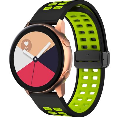 Mobigear Two Tone - Bracelet Huawei Watch 3 Pro en Silicone Souple Fermeture de la pince - Noir / Vert