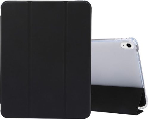 Mobigear Tri-Fold Gel - Coque Apple iPad Air 5 (2022) Etui + Porte-crayon - Noir