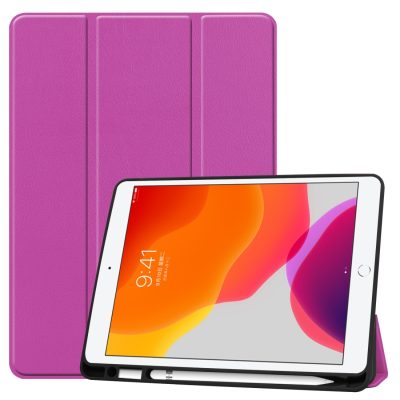 Mobigear Tri-Fold Gel - Coque Apple iPad 9 (2021) Etui + Porte-crayon - Violet