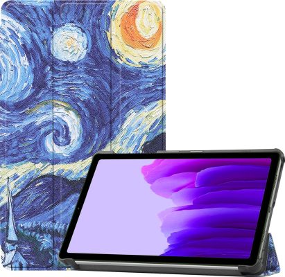 Mobigear Tri-Fold - Coque Samsung Galaxy Tab A7 Lite Etui - La nuitétoilée