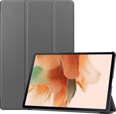 Mobigear Tri-Fold - Coque Samsung Galaxy Tab S7 FE Etui - Gris