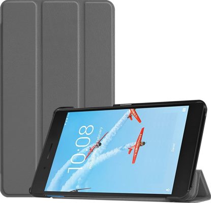 Mobigear Tri-Fold - Coque Lenovo Tab E7 Etui - Gris