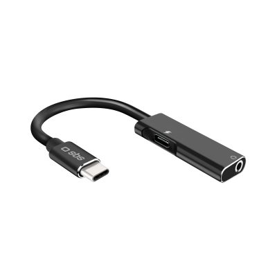 SBS - Adaptateur USB-C vers AUX 3.5mm 0.1 mètre - Noir