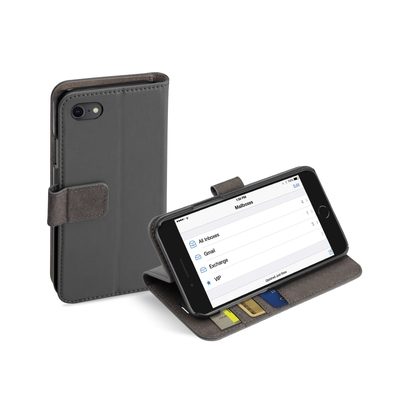 SBS Wallet Stand - Coque Apple iPhone SE (2020) Etui Portefeuille - Noir