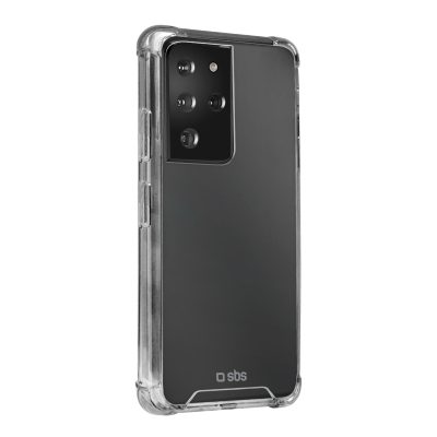 SBS Impact - Coque Samsung Galaxy S21 Ultra Coque Arrière Rigide Antichoc - Transparent
