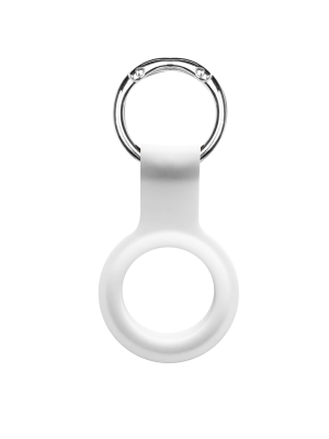 Devia - Coque Apple AirTag Porte-clés en Silicone Souple - Blanc