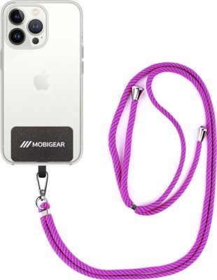 Mobigear Lanyard - Cordon pour téléphone universel en Nylon - Rose / Violet