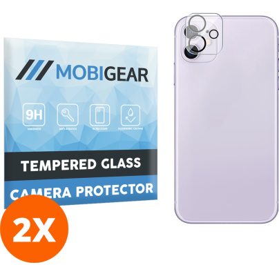 Mobigear - Apple iPhone 11 Verre trempé Protection Objectif Caméra - Compatible Coque (Lot de 2)