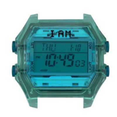 Montre I Am The Watch IAM-008 - Boîtier menthe Translucide Verre Bleu & Boutons Vert / Ecart Corne 18 mm