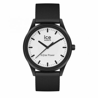 Montre mixte Ice Watch Montres ICE solar power - Moon - Medium - Mesh strap - 3H 018391 - Bracelet Silicone Noir