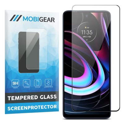 Mobigear - Motorola Edge (2021) Verre trempé Protection d'écran - Compatible Coque - Noir
