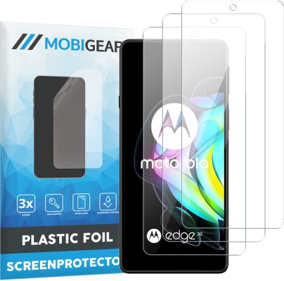 Mobigear - Motorola Edge 20 Protection d'écran Film - Compatible Coque (Lot de 3)