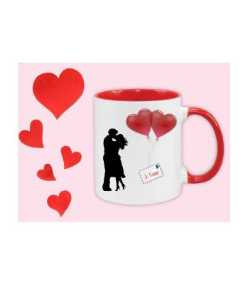 Mug rouge personnalisé pour les amoureux