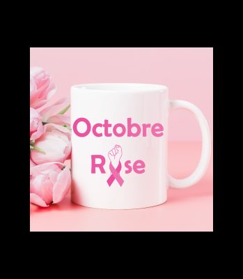 Mug personnalisé Octobre rose modèle poing