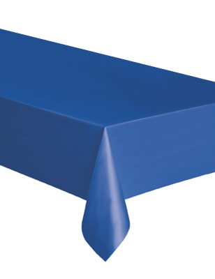 Nappe rectangulaire en plastique bleu 137 x 274 cm