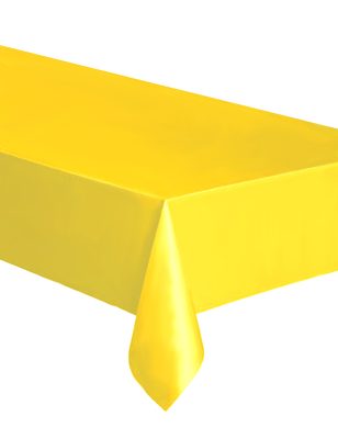 Nappe rectangulaire en plastique jaune 137 x 274 cm