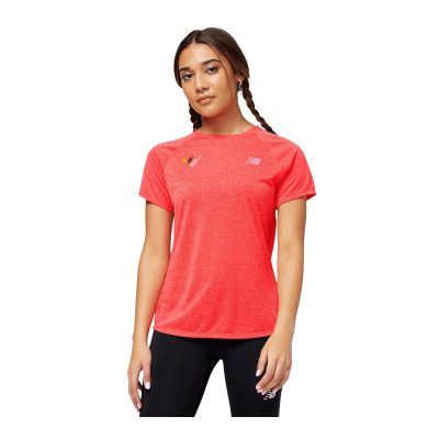 New Balance Impact Run Short Sleeve T-Shirt Orange Femme