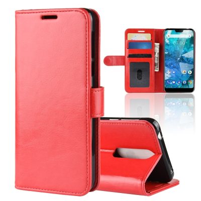 Mobigear Wallet - Coque Nokia 7.1 Etui Portefeuille - Rouge