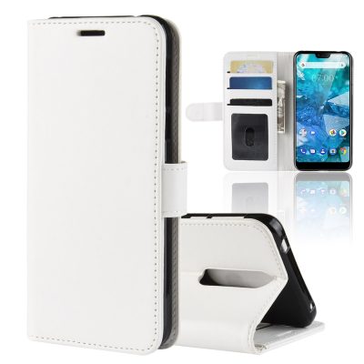 Mobigear Wallet - Coque Nokia 7.1 Etui Portefeuille - Blanc