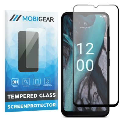 Mobigear - Nokia C22 Verre trempé Protection d'écran - Compatible Coque - Noir