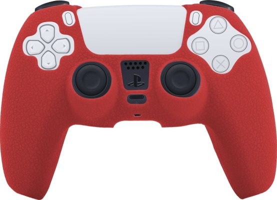 Mobigear Classic - Coque Playstation 5 controller Thin Coque en Silicone Souple - Rouge
