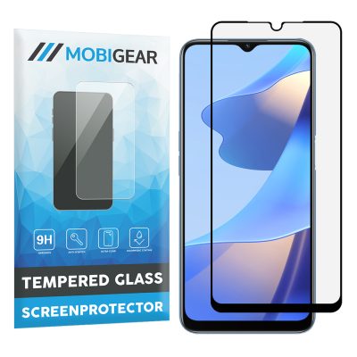 Mobigear Premium - OPPO A16 Verre trempé Protection d'écran - Compatible Coque - Noir