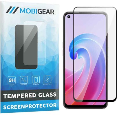 Mobigear Premium - OPPO A96 Verre trempé Protection d'écran - Compatible Coque - Noir