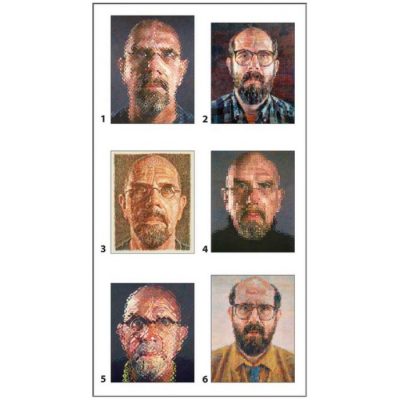 Puzzle Chuck Close - 12 cubes pour six autoportraits Pomegranate