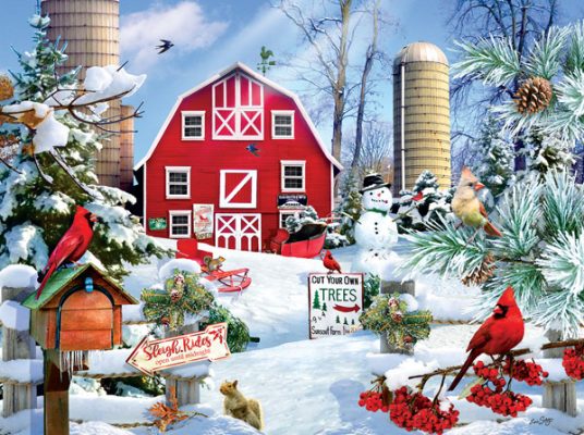 Puzzle Lori Schory - A Snowy Day on the Farm SunsOut
