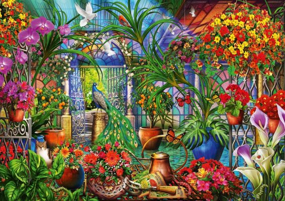 Puzzle Tropical Green House Bluebird Puzzle