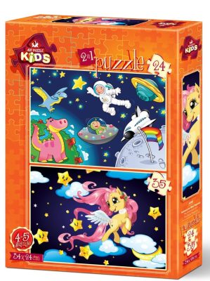 2 Puzzles - The Astronaut and The Baby Pegasus Art Puzzle