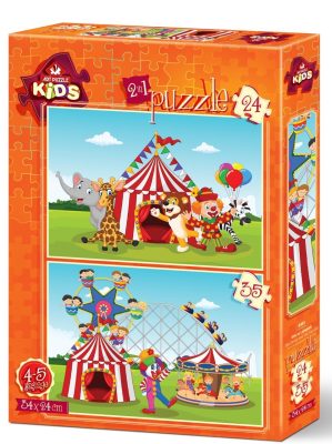 2 Puzzles - The Circus and The Fun Fair Art Puzzle