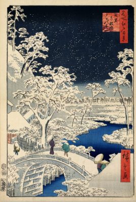 Puzzle Utagawa Hiroshige : Drum bridge at Meguro and Sunset Hill