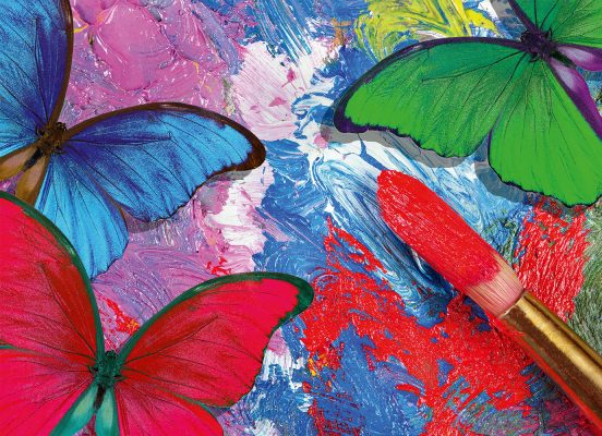 Puzzle Pièces XXL - Papillons en Peinture Grafika
