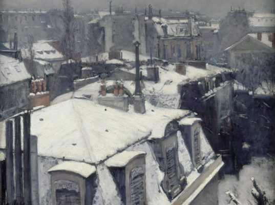 Puzzle Gustave Caillebotte : Vue de toits (Effet de neige)